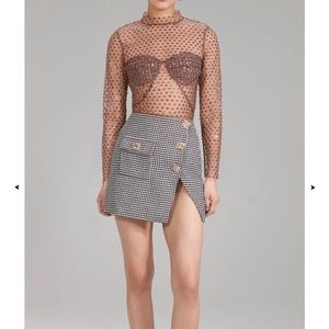 NWT self portrait houndstooth skirt